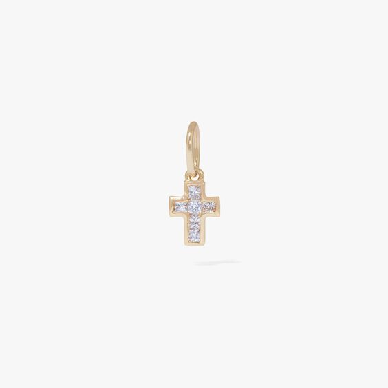 Tokens 14ct Gold White Sapphire Cross Pendant